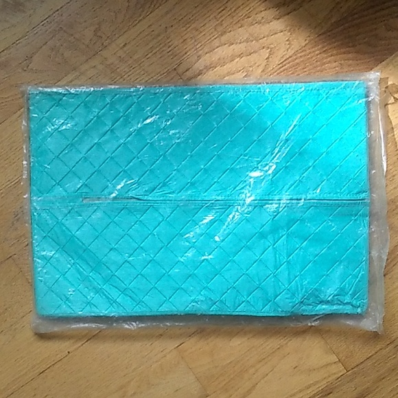 Vintage 1960s Closet Maid Quilted Garment Bag GORGEOUS TURQUOISE - Picture 2 of 16